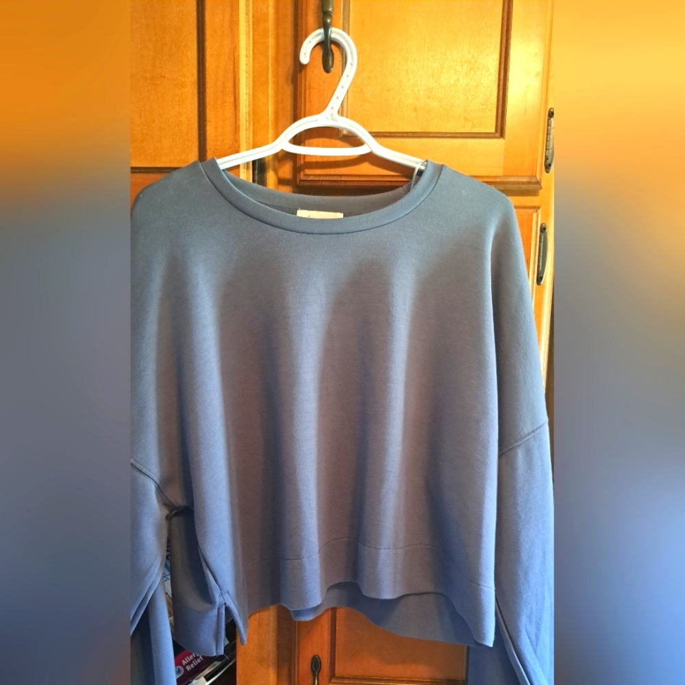 Anthropologie's "If It Were Me" Soft Sweatshirt Thumb Holes Modal Blend XL Crop